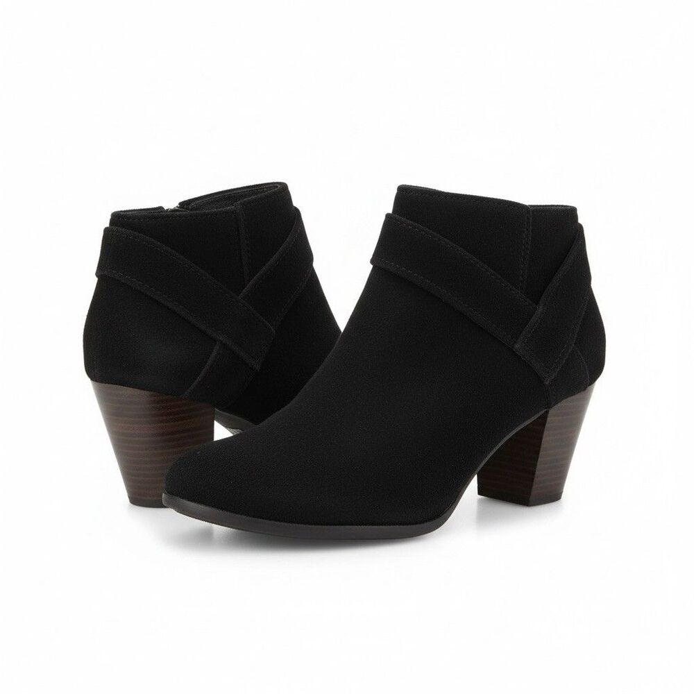 Koolaburra By UGG Boots Womens Sz 11 Amalea Block Heels Side Zip Bootie Black